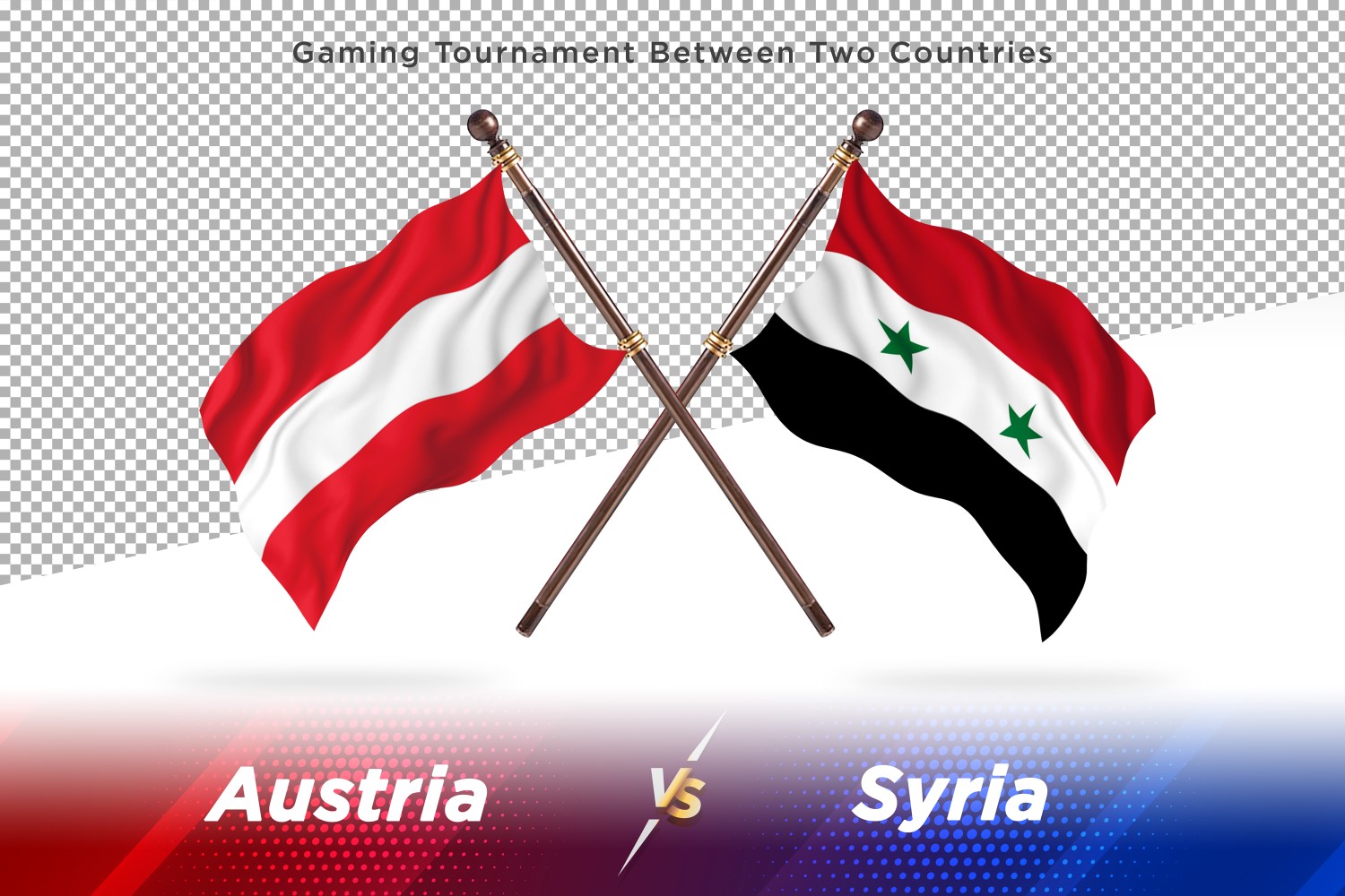 Austria versus Syria Two Flags