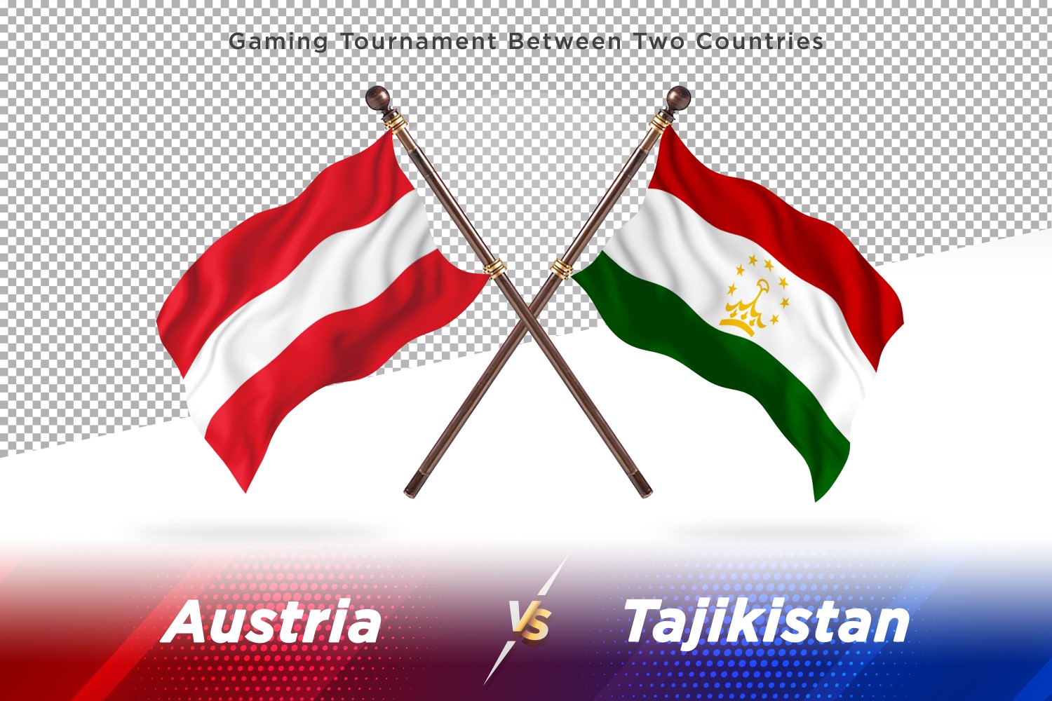 Austria versus Tajikistan Two Flags