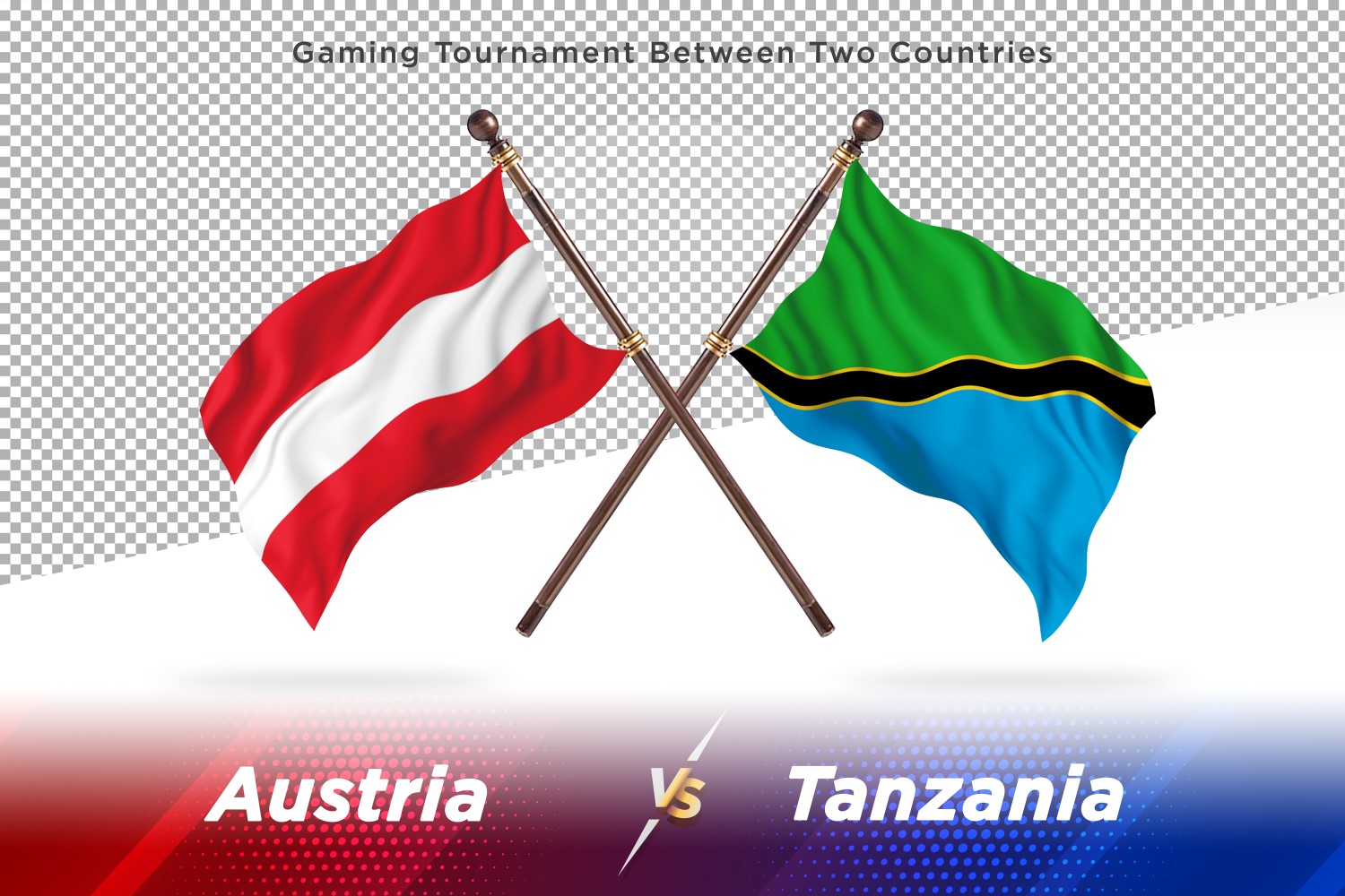 Austria versus Tanzania Two Flags