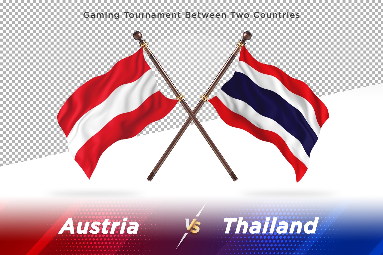 Austria versus Thailand Two Flags