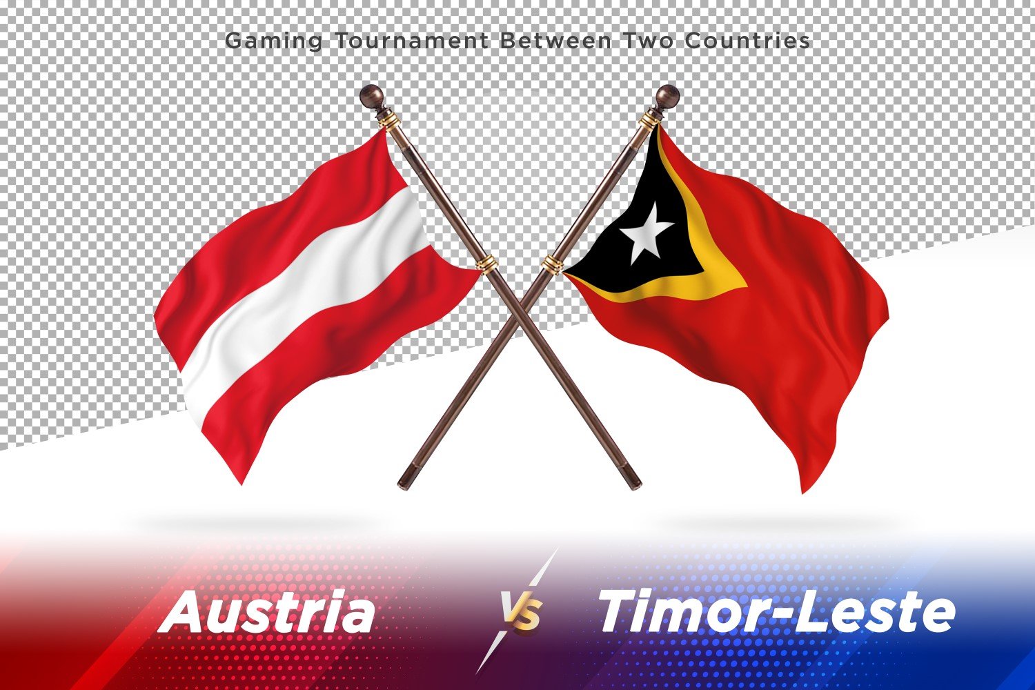 Austria versus Timor-Leste Two Flags