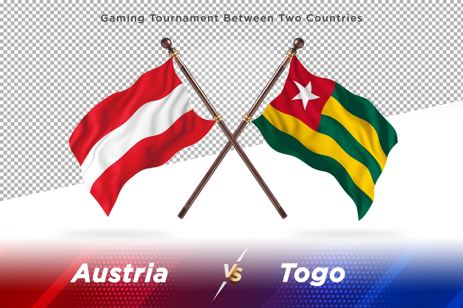 Austria versus Togo Two Flags