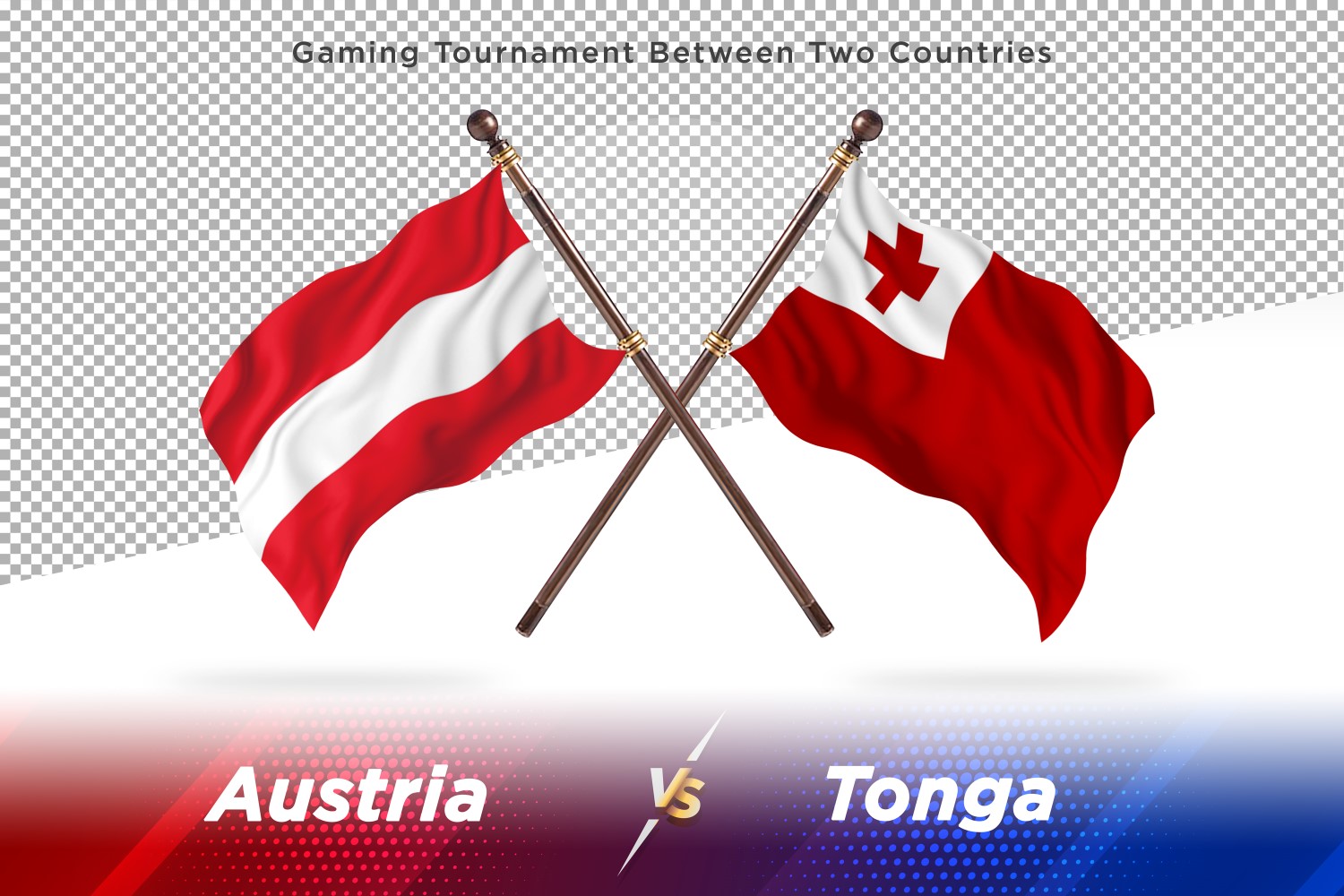 Austria versus Tonga Two Flags