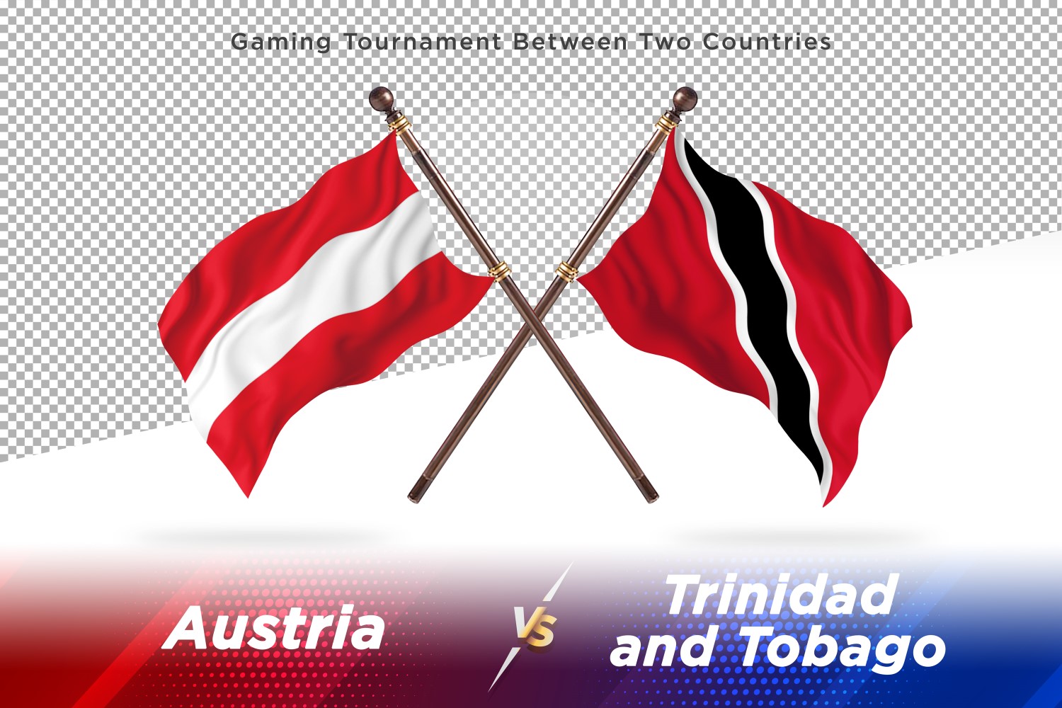 Austria versus Trinidad and Tobago Two Flags