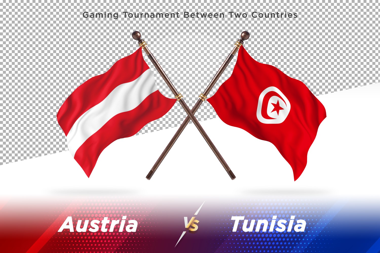 Austria versus Tunisia Two Flags