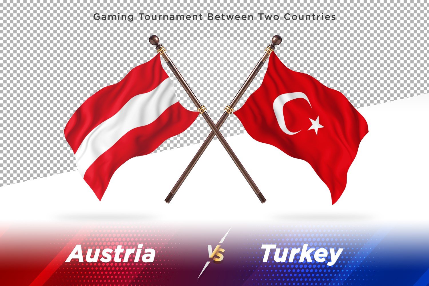 Austria versus Turkey Two Flags