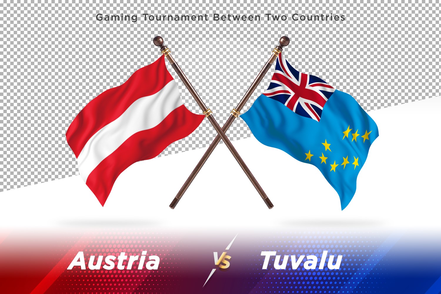 Austria versus Tuvalu Two Flags