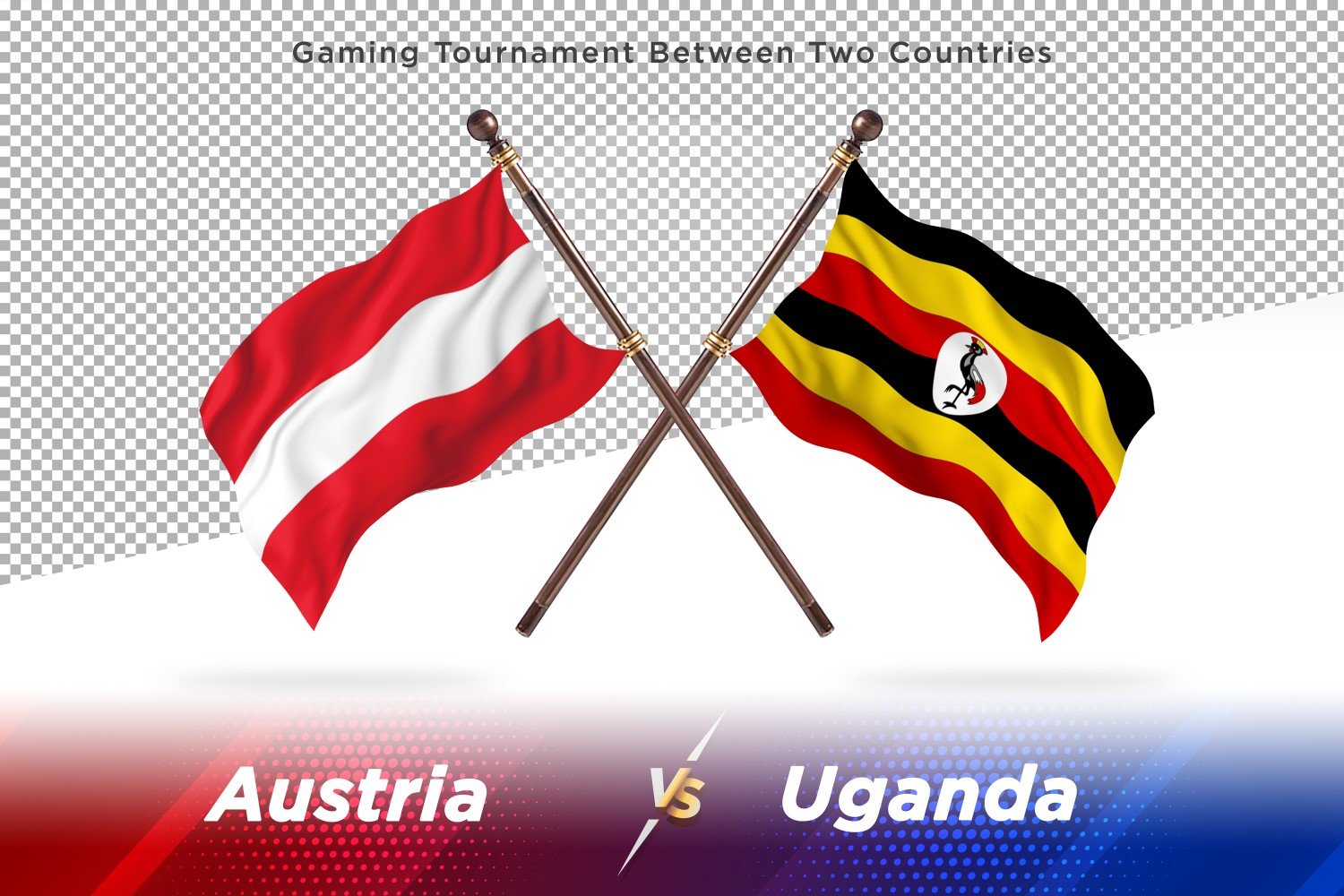 Austria versus Uganda Two Flags