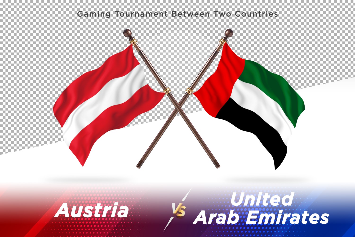 Austria versus united Arab emirates Two Flags