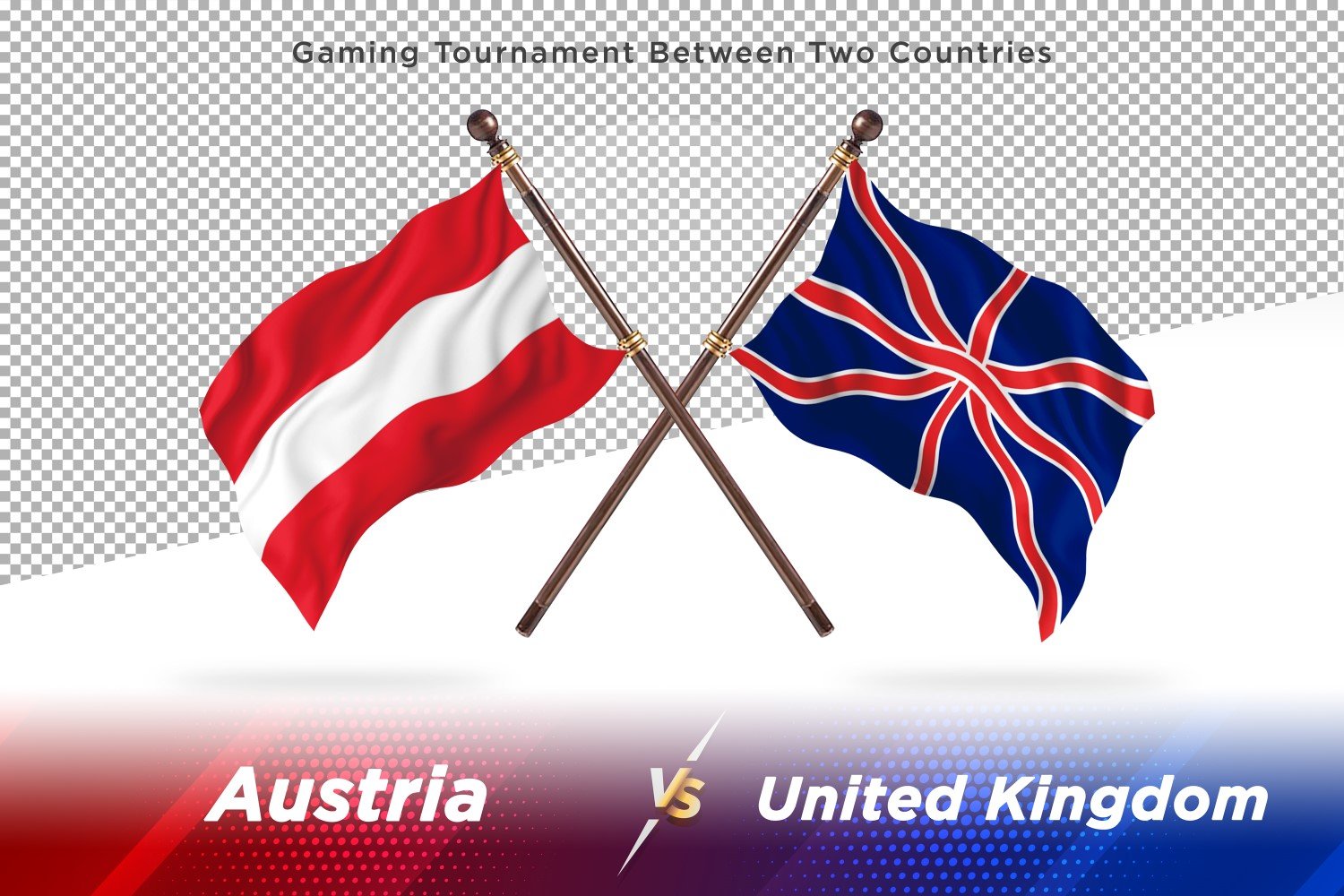 Austria versus United kingdom Two Flags