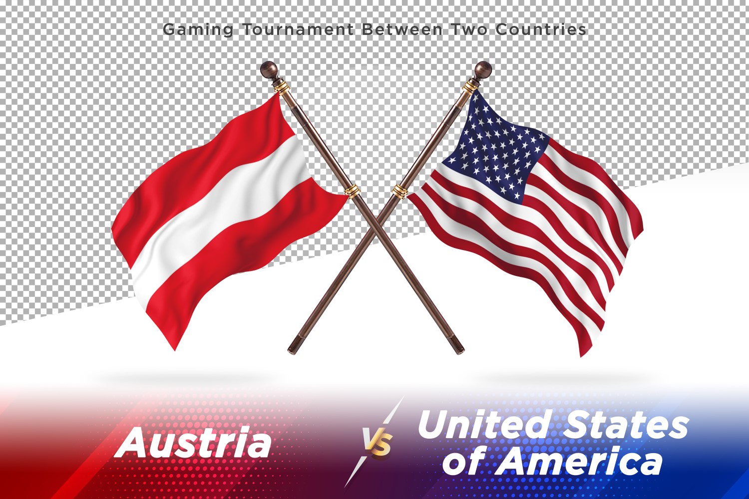 Austria versus united states of America Two Flags