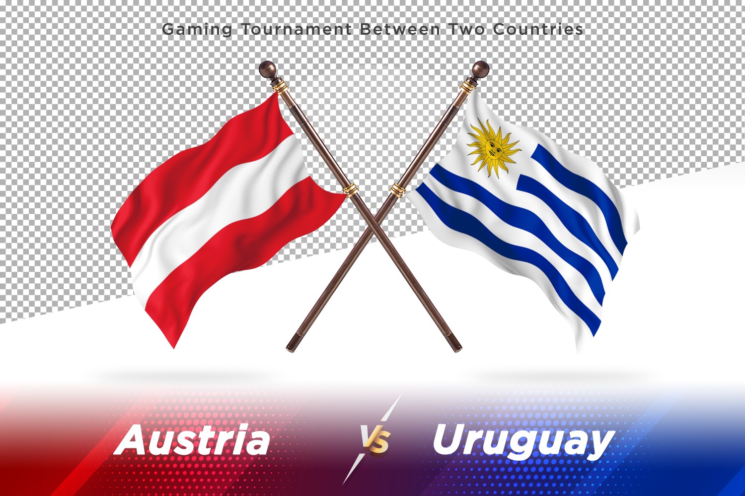 Austria versus Uruguay Two Flags