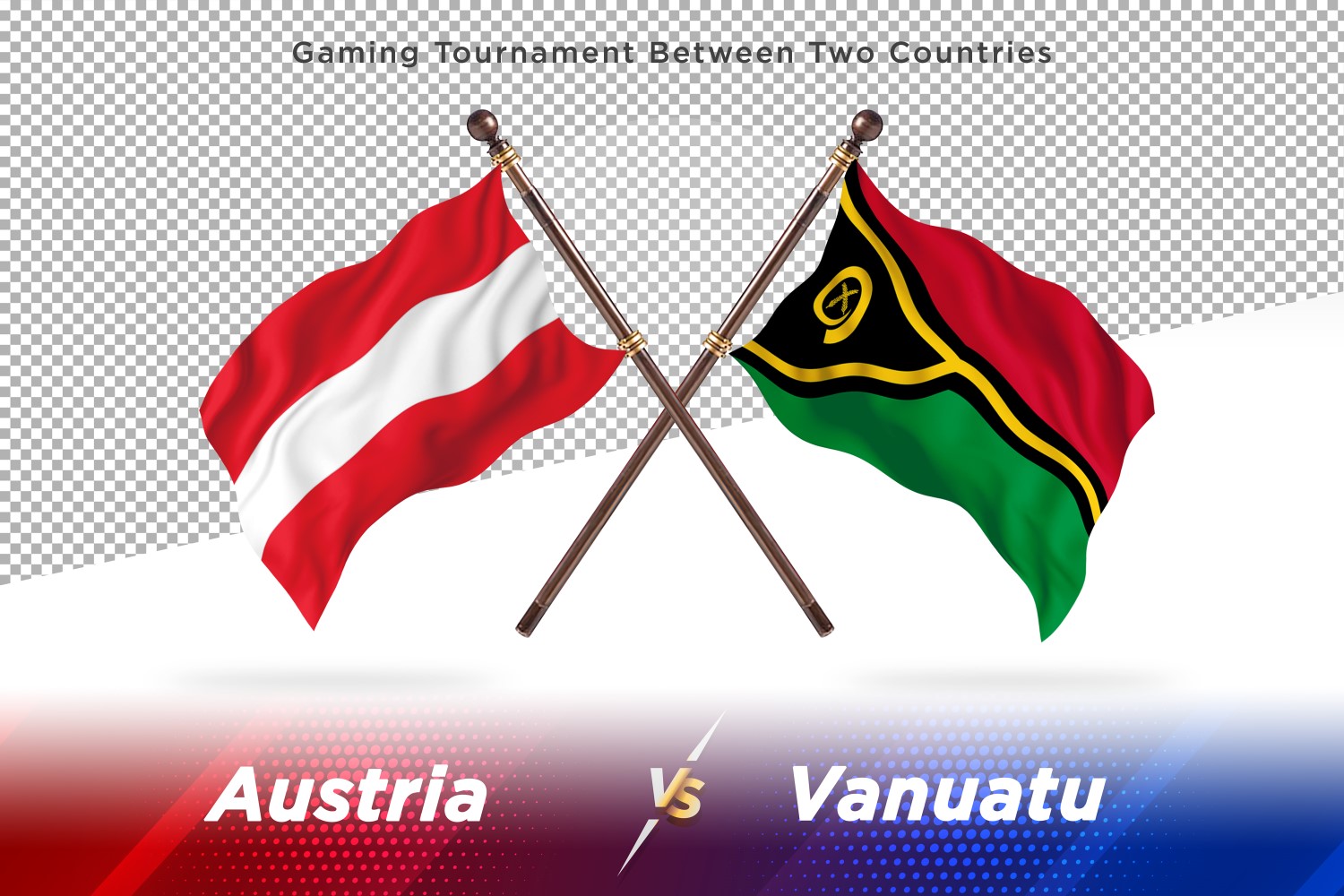 Austria versus Vanuatu Two Flags