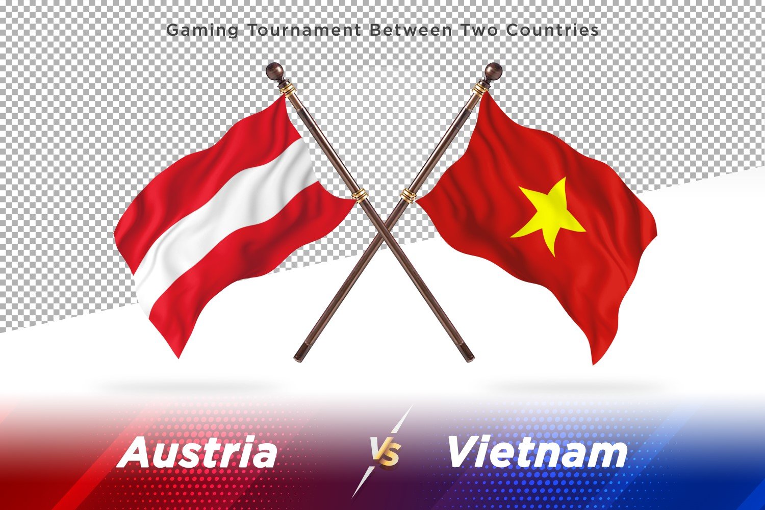 Austria versus Vietnam Two Flags