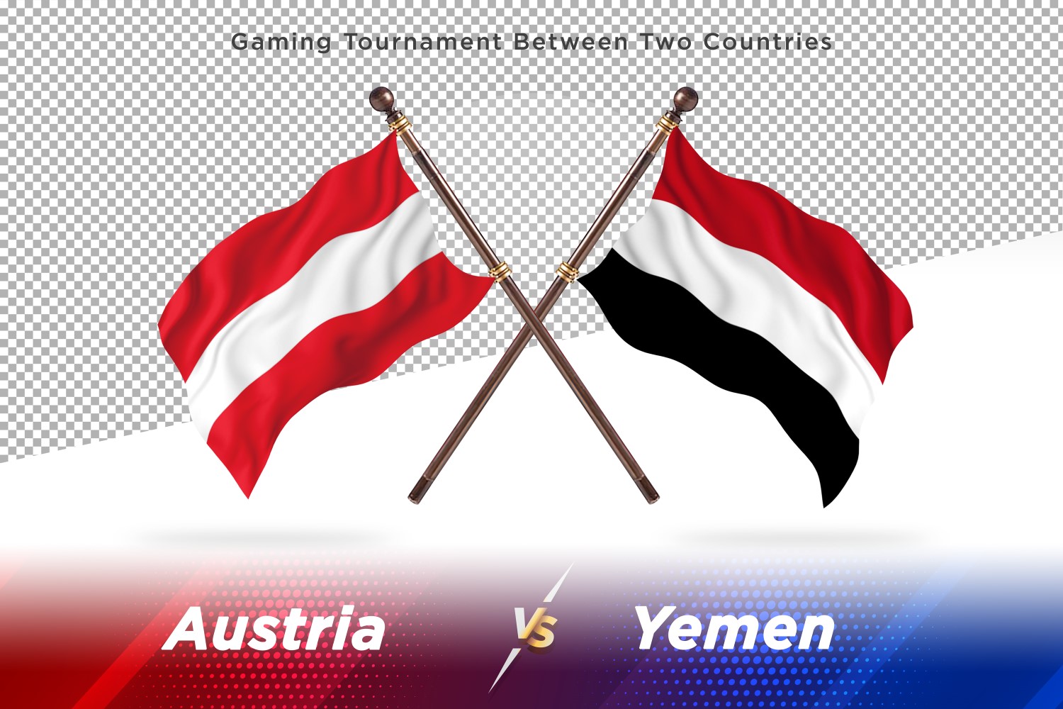 Austria versus Yemen Two Flags