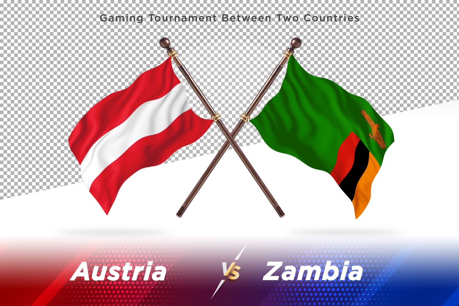 Austria versus Zambia Two Flags