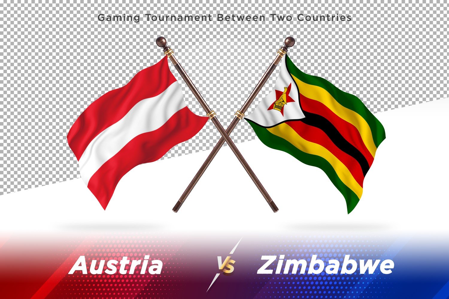 Austria versus Zimbabwe Two Flags