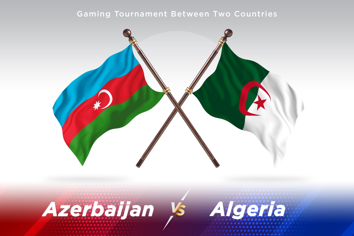 Azerbaijan versus Algeria Two Flags