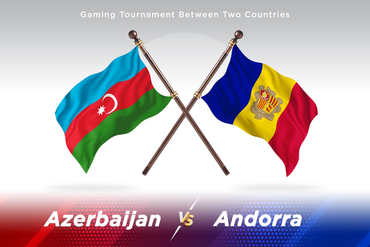 Azerbaijan versus Andorra Two Flags