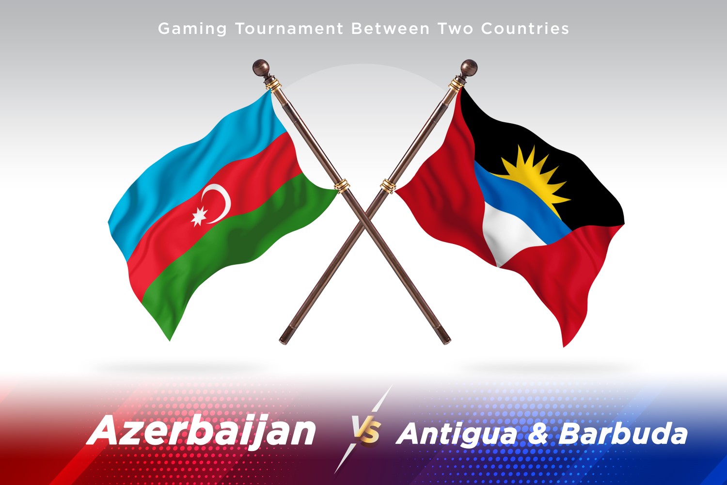 Azerbaijan versus Antigua and Barbuda Two Flags