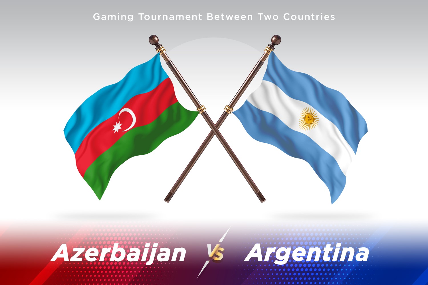 Azerbaijan versus Argentina Two Flags