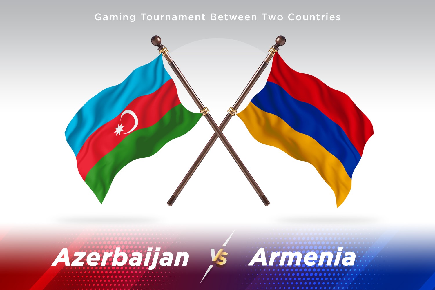 Azerbaijan versus Armenia Two Flags