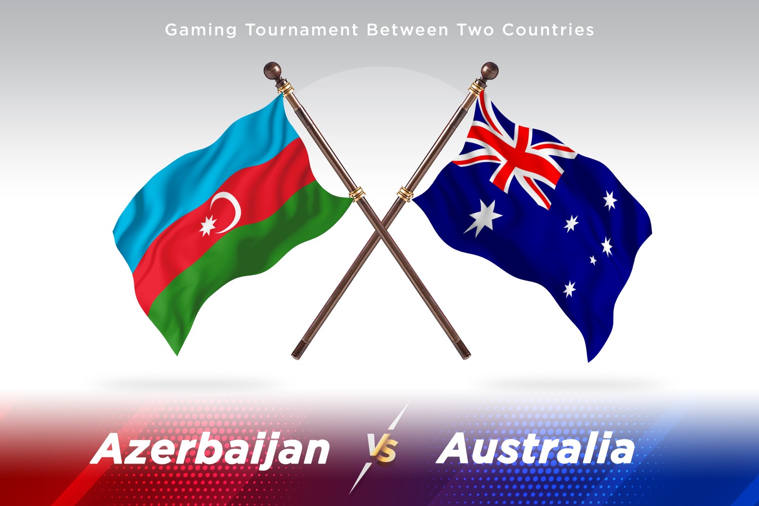 Azerbaijan versus Australia Two Flags