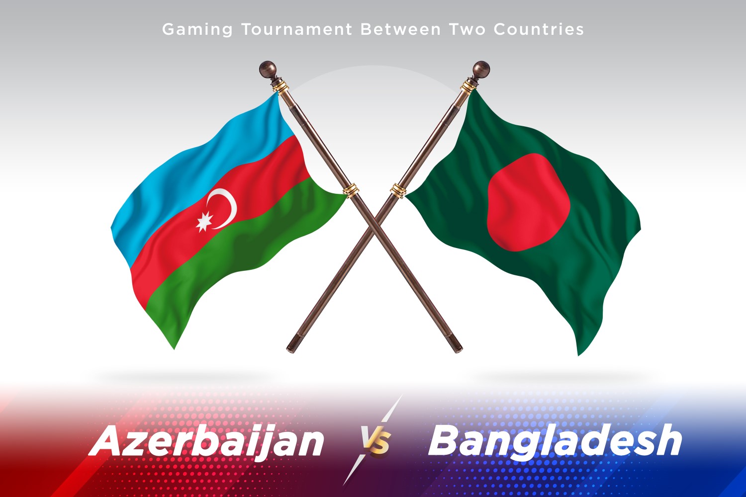 Azerbaijan versus Bangladesh Two Flags