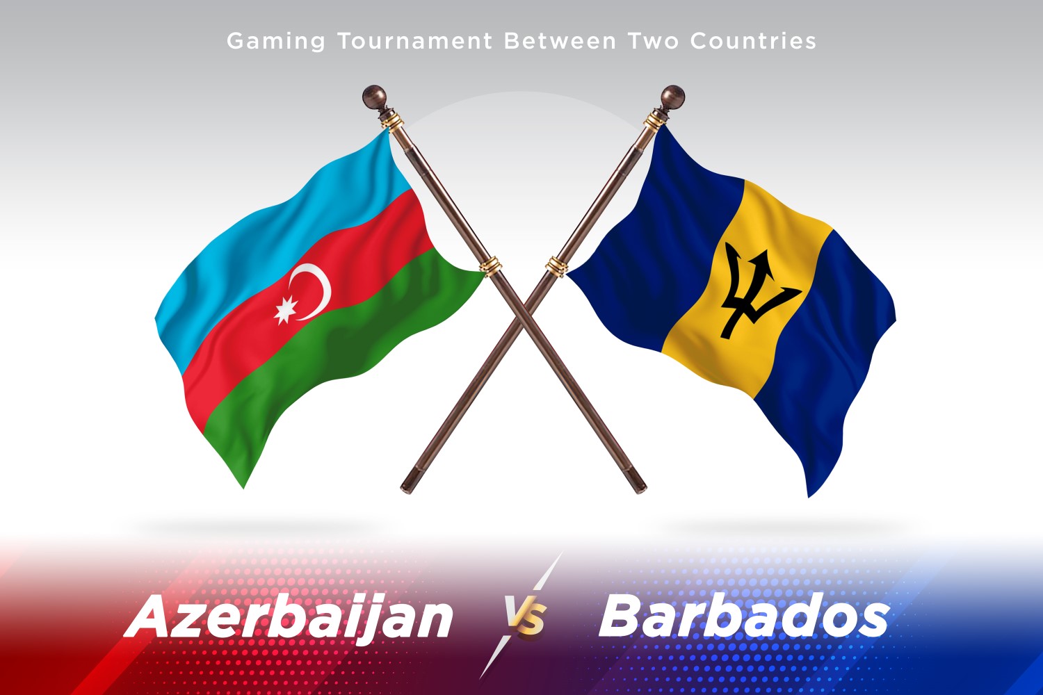 Azerbaijan versus Barbados Two Flags