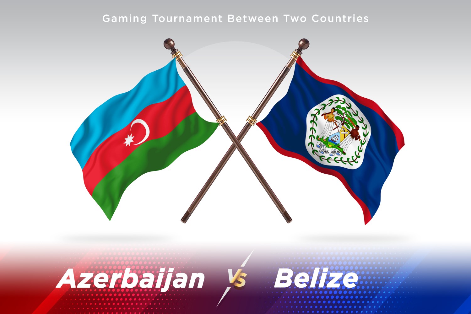 Azerbaijan versus Belize Two Flags