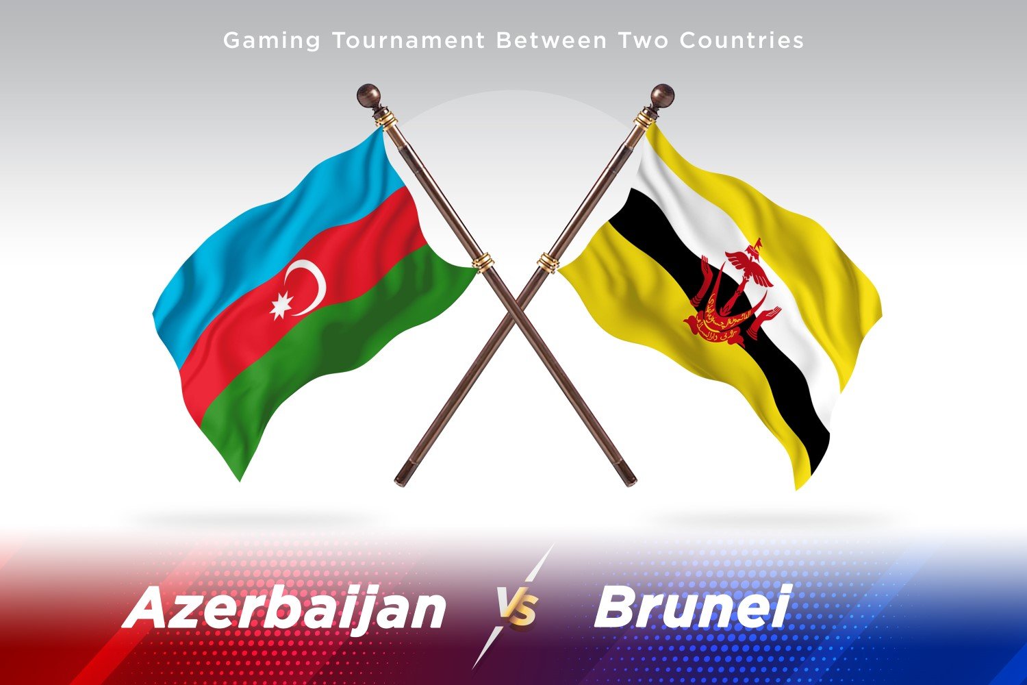 Azerbaijan versus Brunei Two Flags