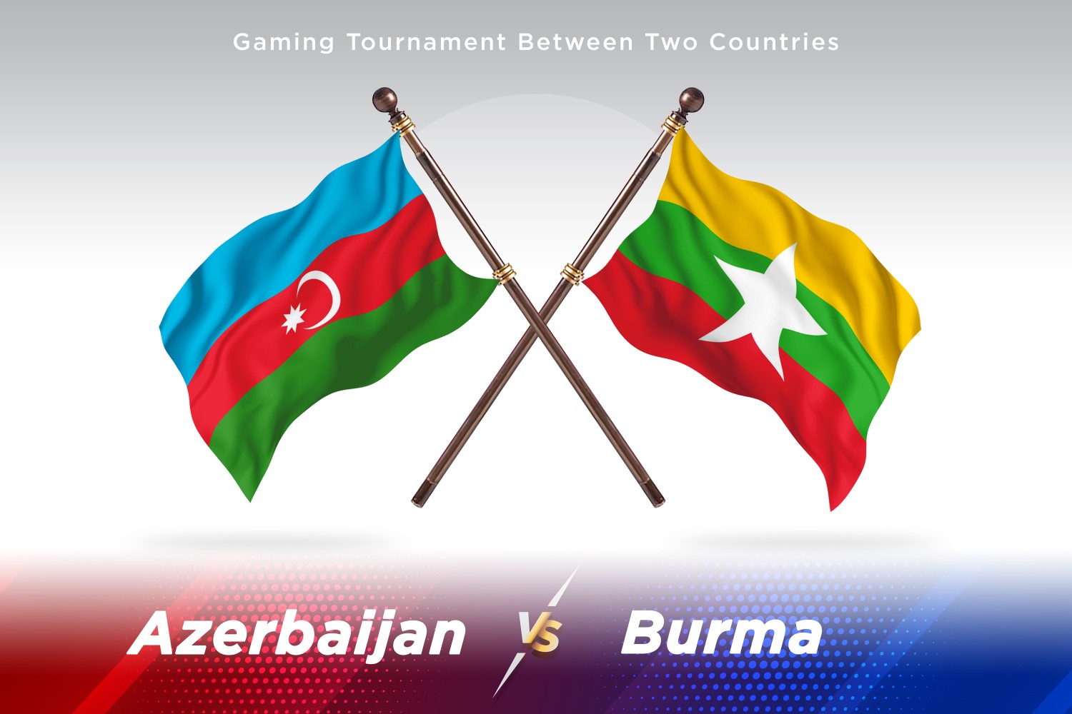 Azerbaijan versus Burma Two Flags