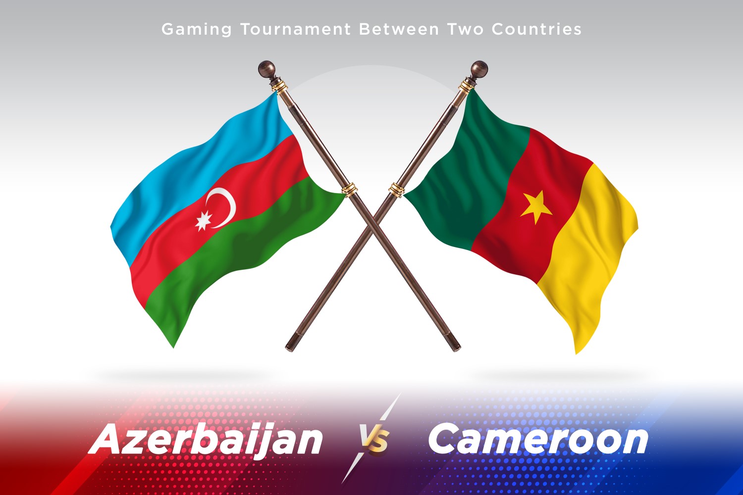 Azerbaijan versus Cameroon Two Flags