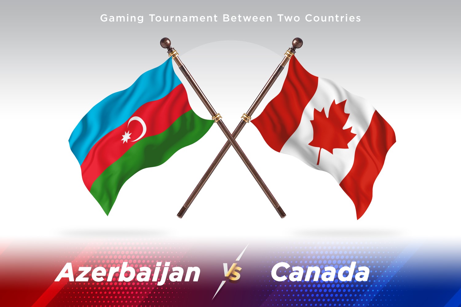 Azerbaijan versus Canada Two Flags