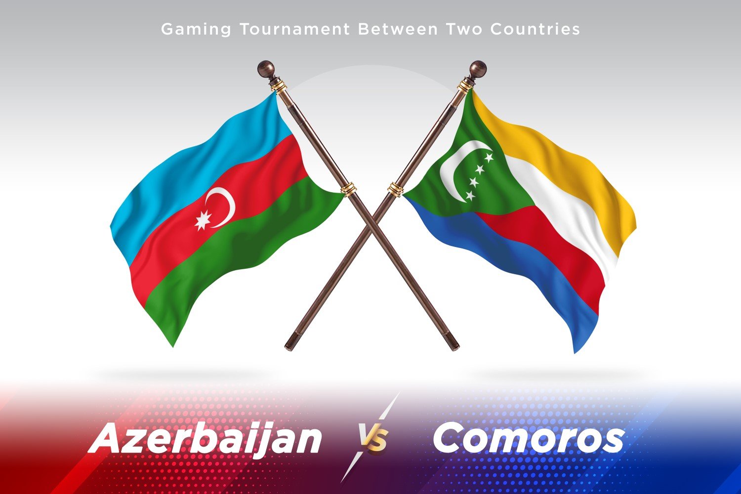 Azerbaijan versus Comoros Two Flags