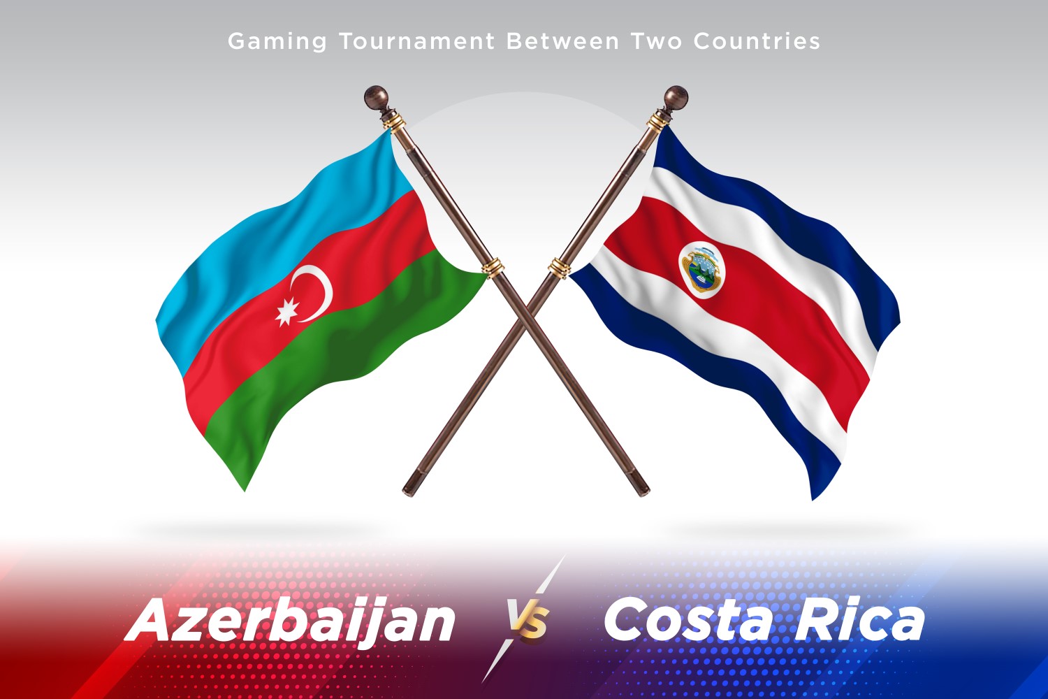 Azerbaijan versus costa Rica Two Flags