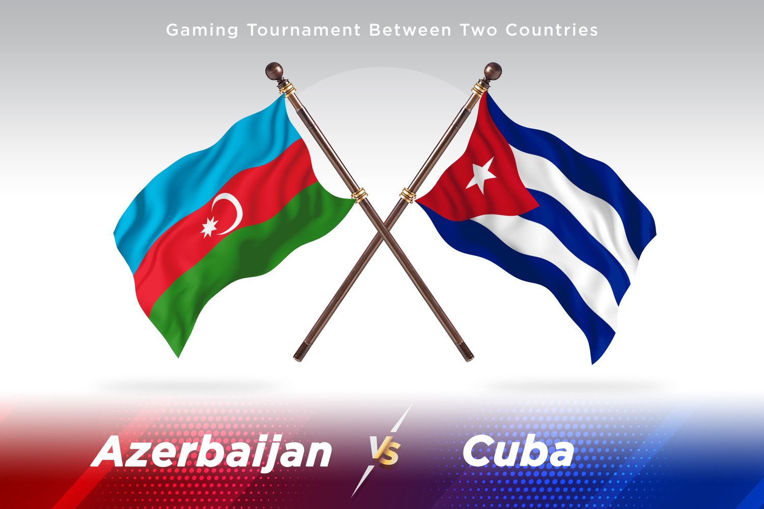 Azerbaijan versus Cuba Two Flags