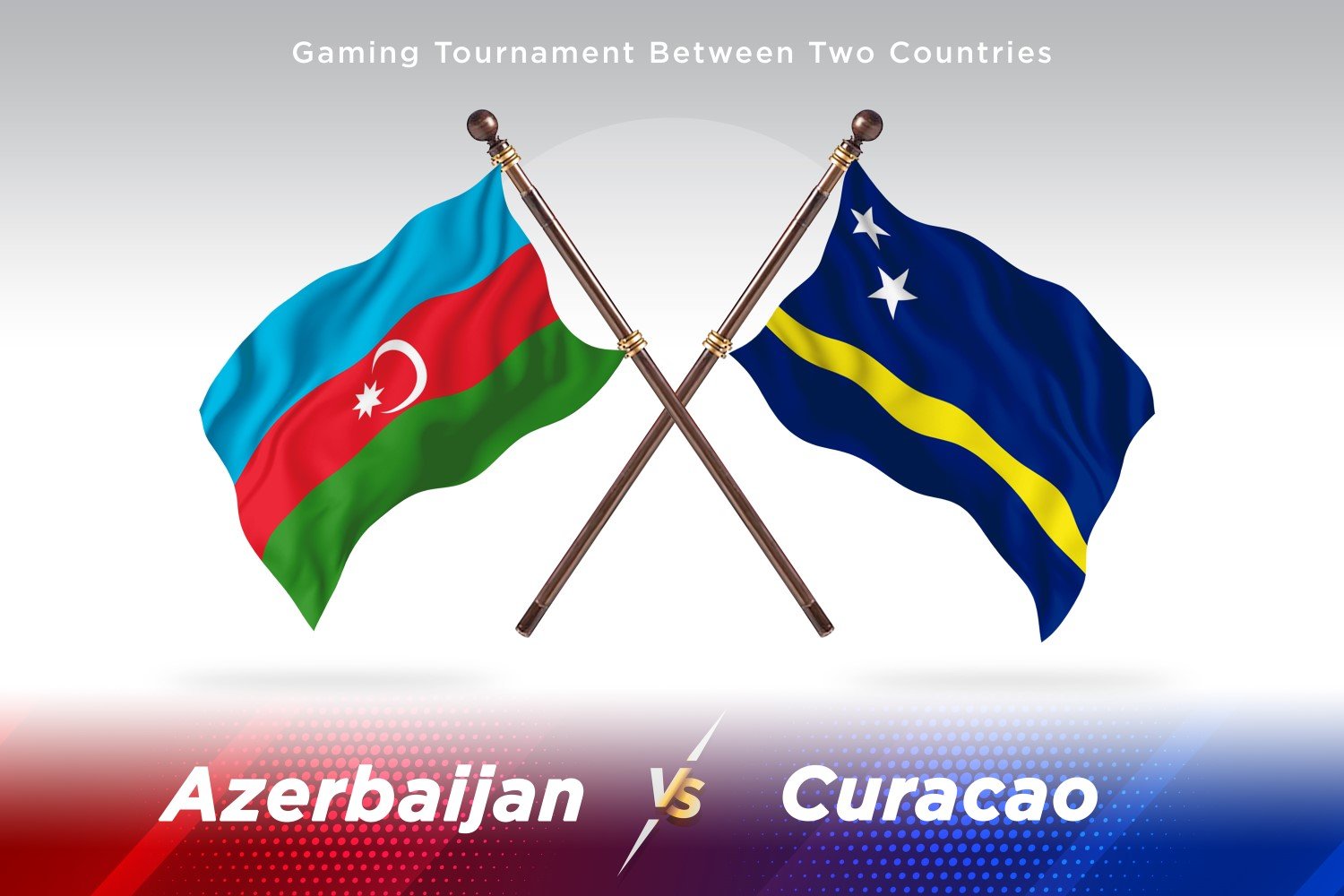 Azerbaijan versus curacao Two Flags