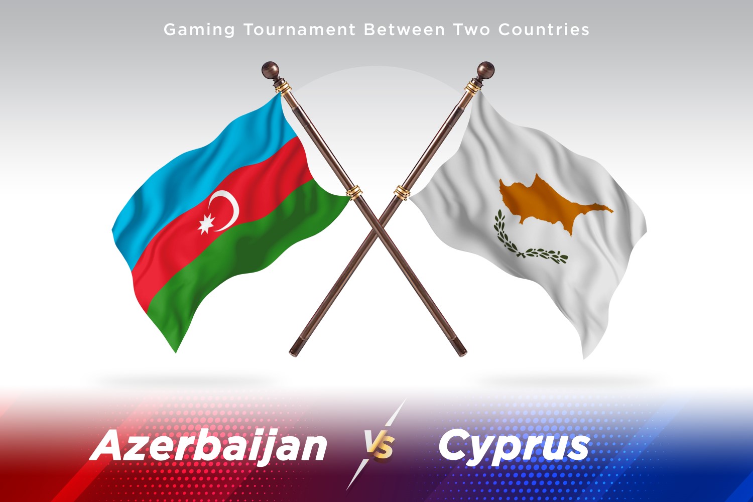 Azerbaijan versus Cyprus Two Flags