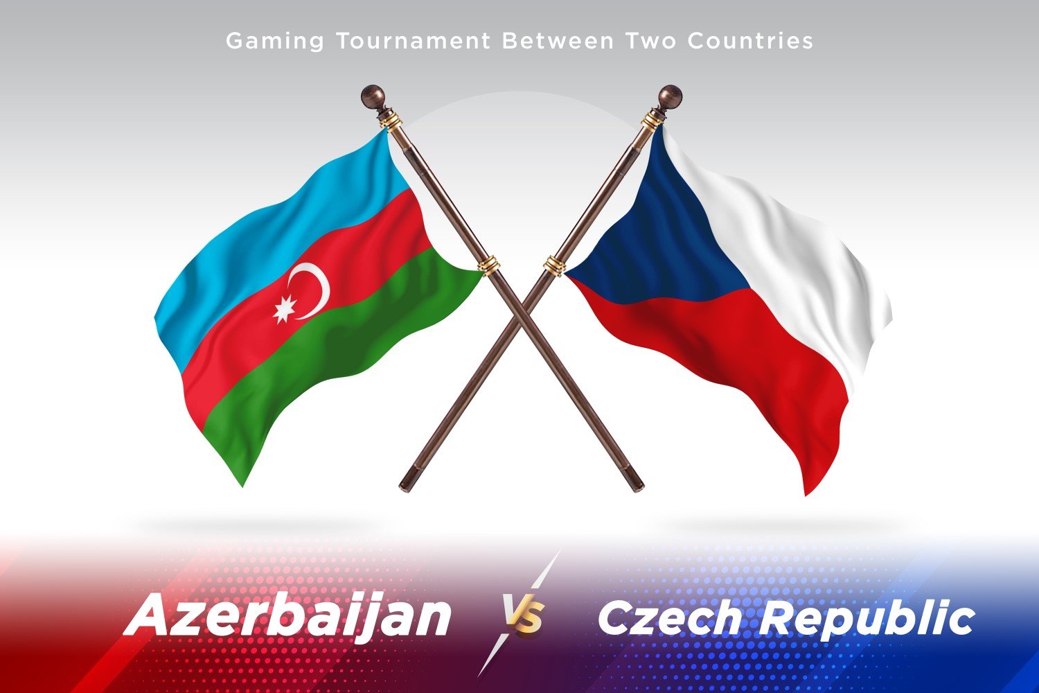 Azerbaijan versus Czech republic Two Flags