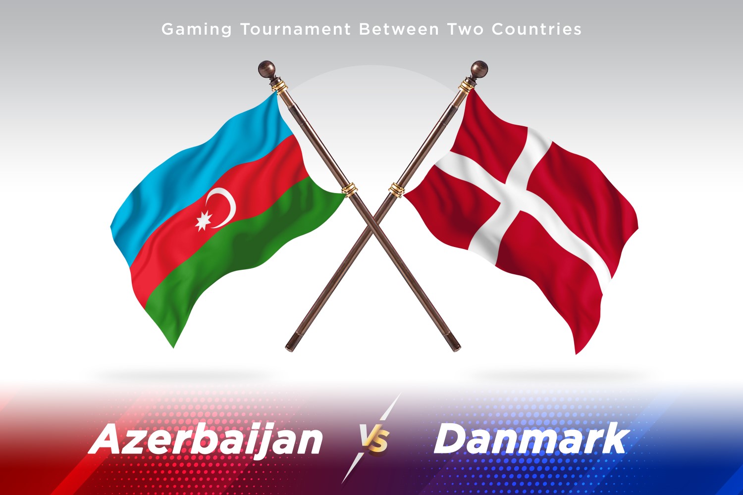 Azerbaijan versus Denmark Two Flags