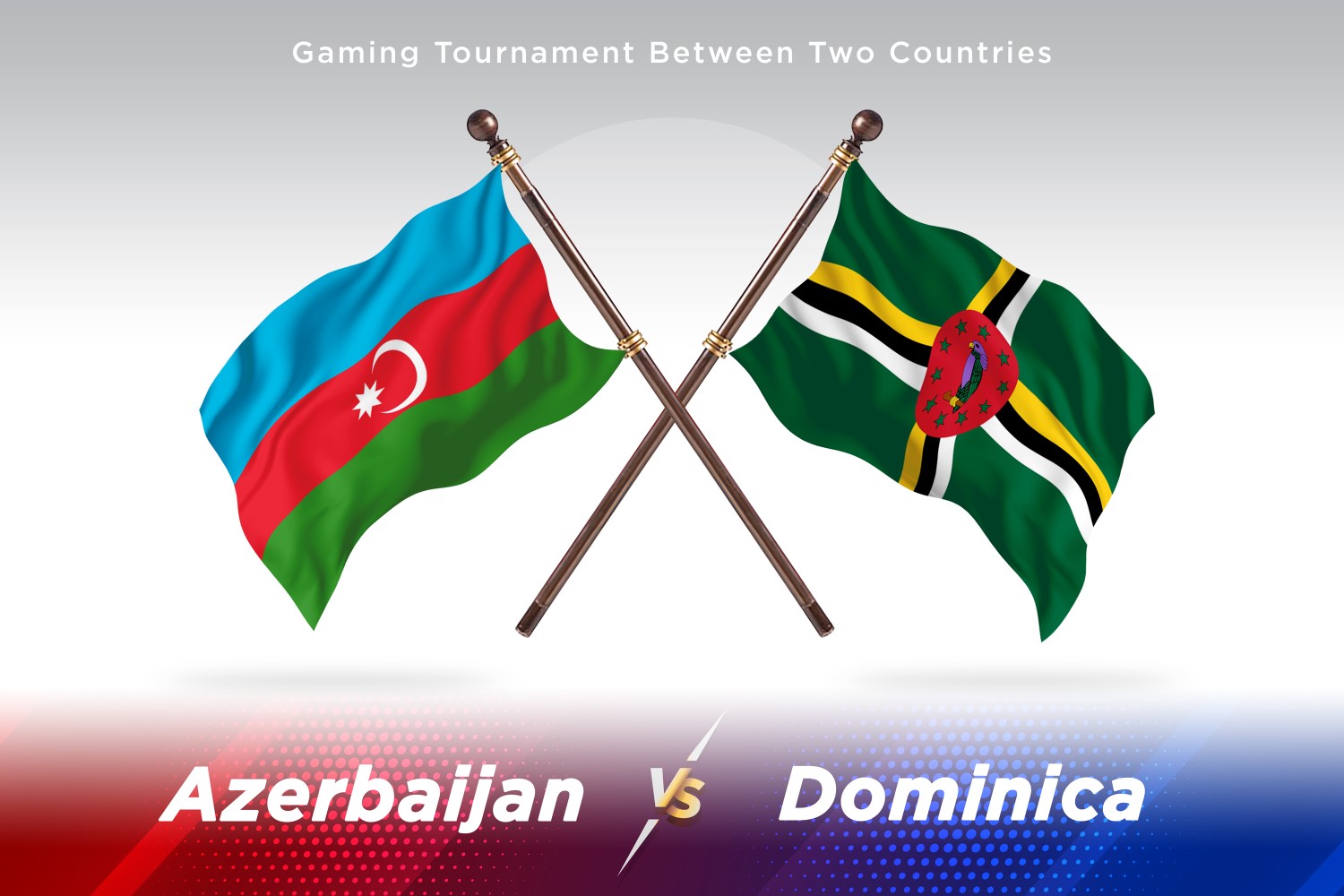 Azerbaijan versus Dominica Two Flags