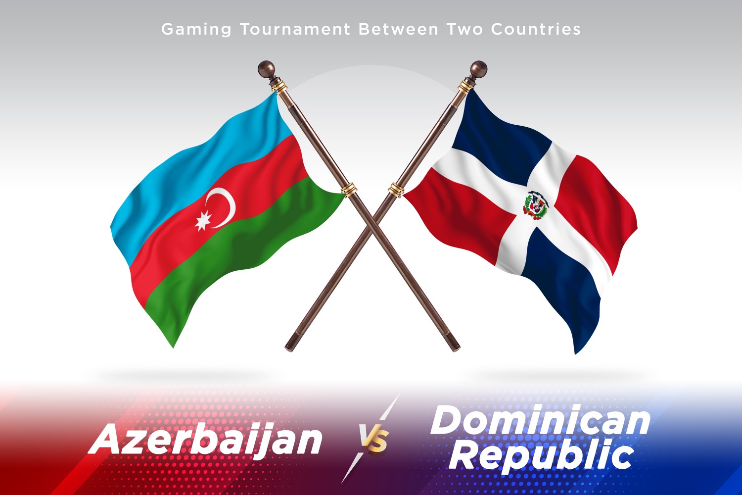 Azerbaijan versus Dominican republic Two Flags