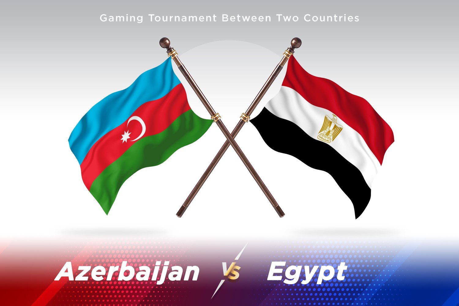 Azerbaijan versus Egypt Two Flags