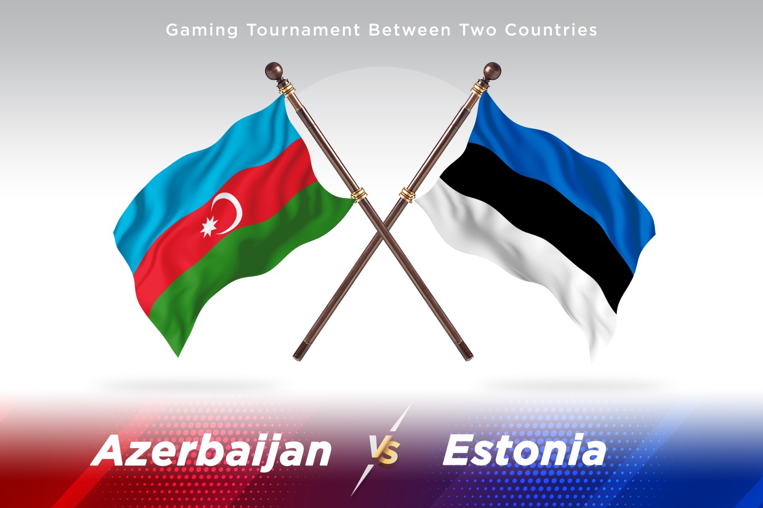 Azerbaijan versus Estonia Two Flags