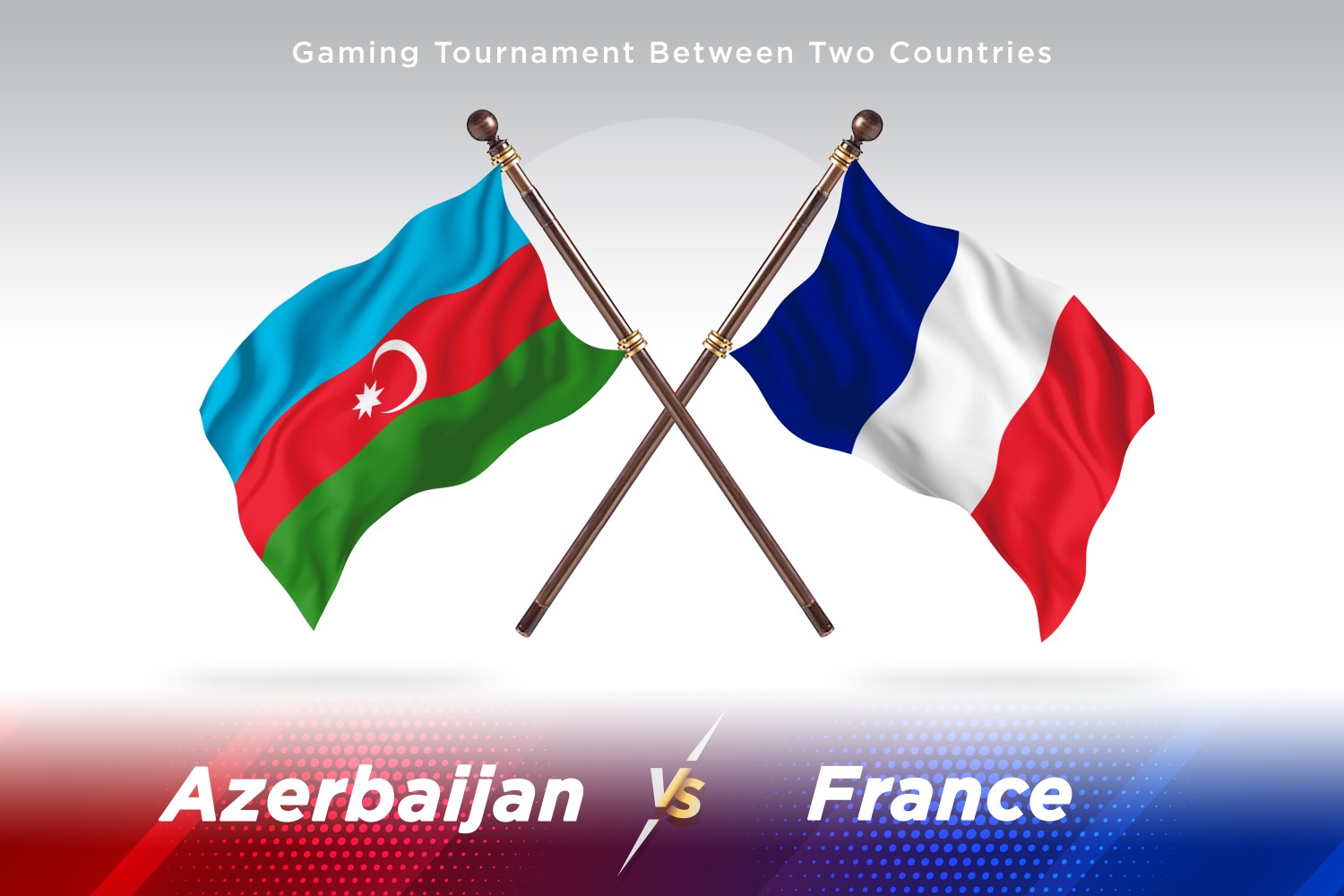 Azerbaijan versus France Two Flags