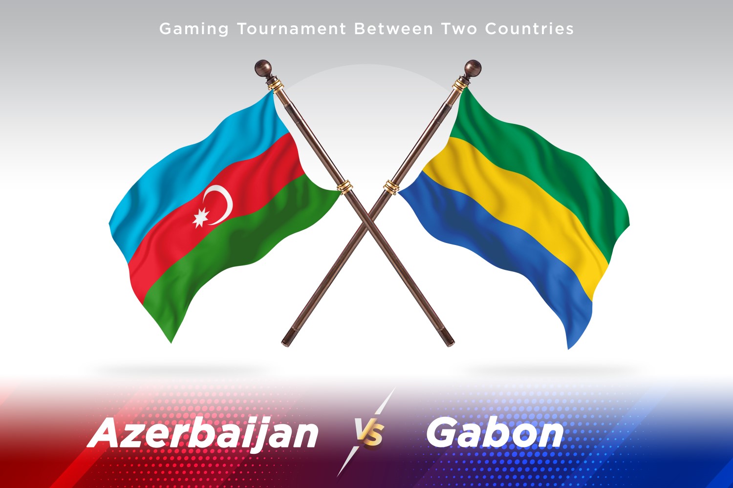 Azerbaijan versus Gabon Two Flags