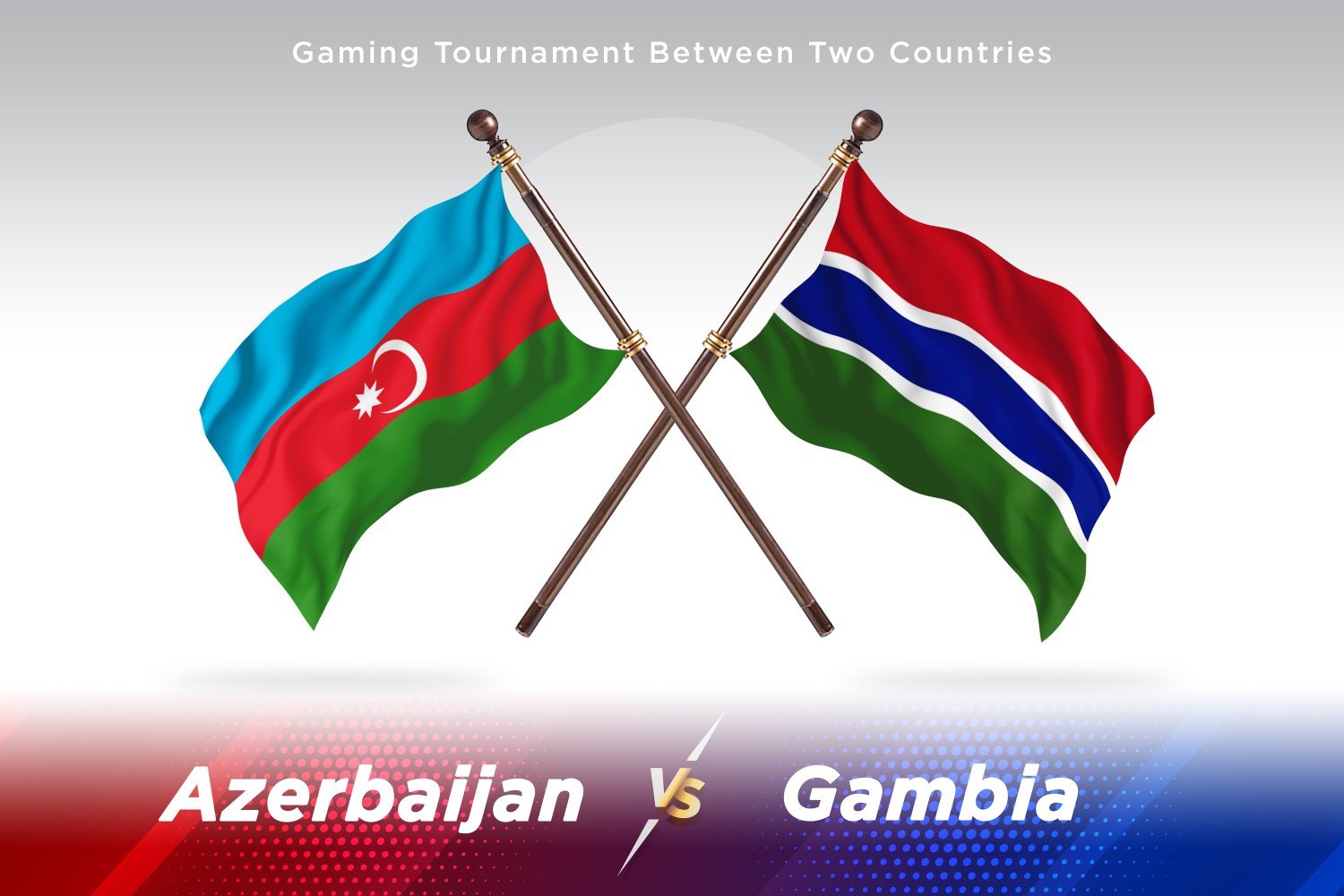 Azerbaijan versus Gambia Two Flags