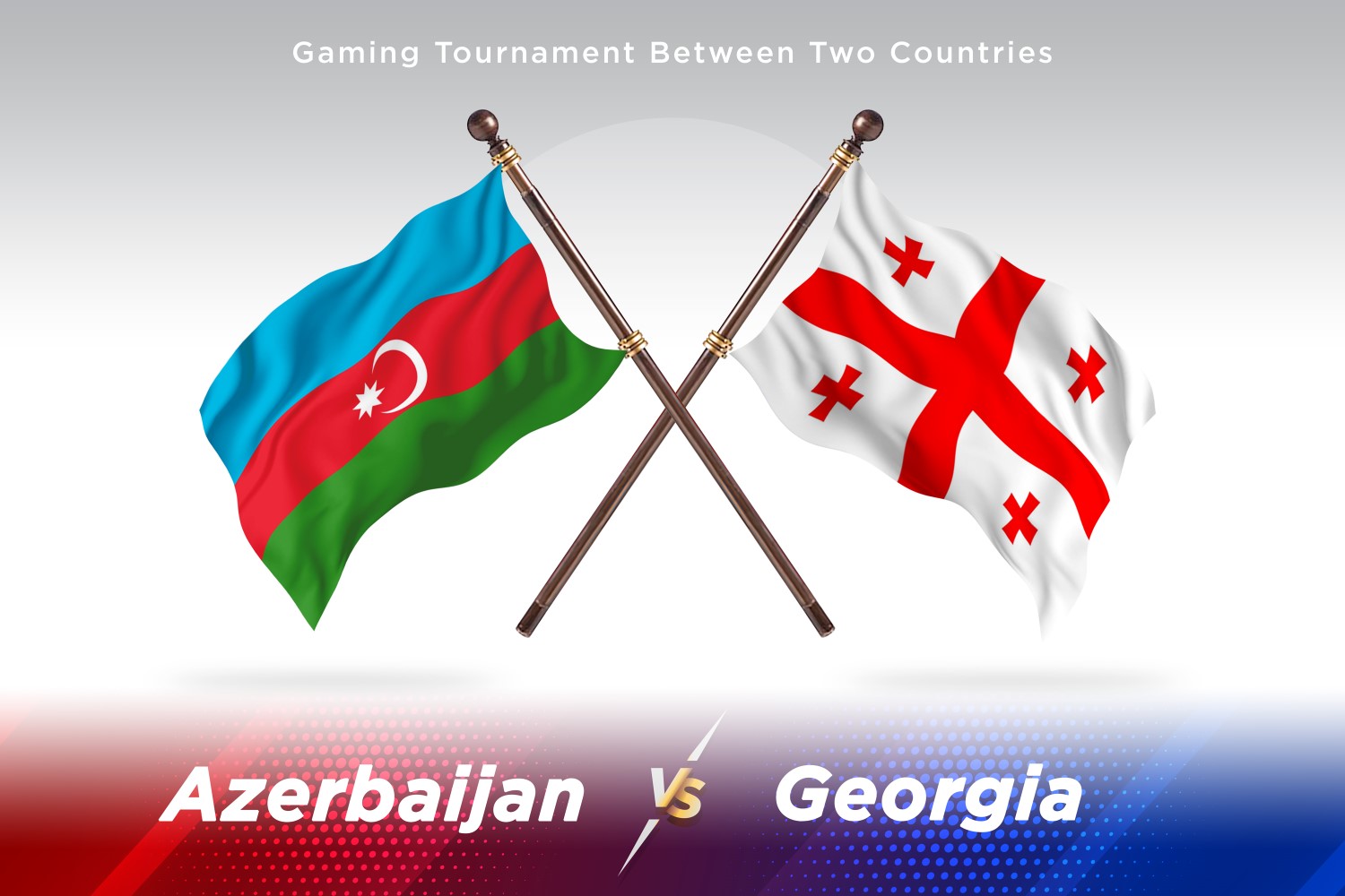 Azerbaijan versus Georgia Two Flags