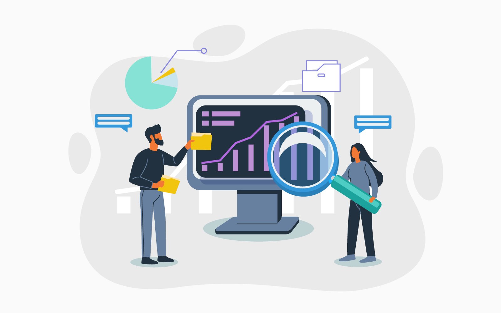 Analyzing Data Vector Illustration Concept